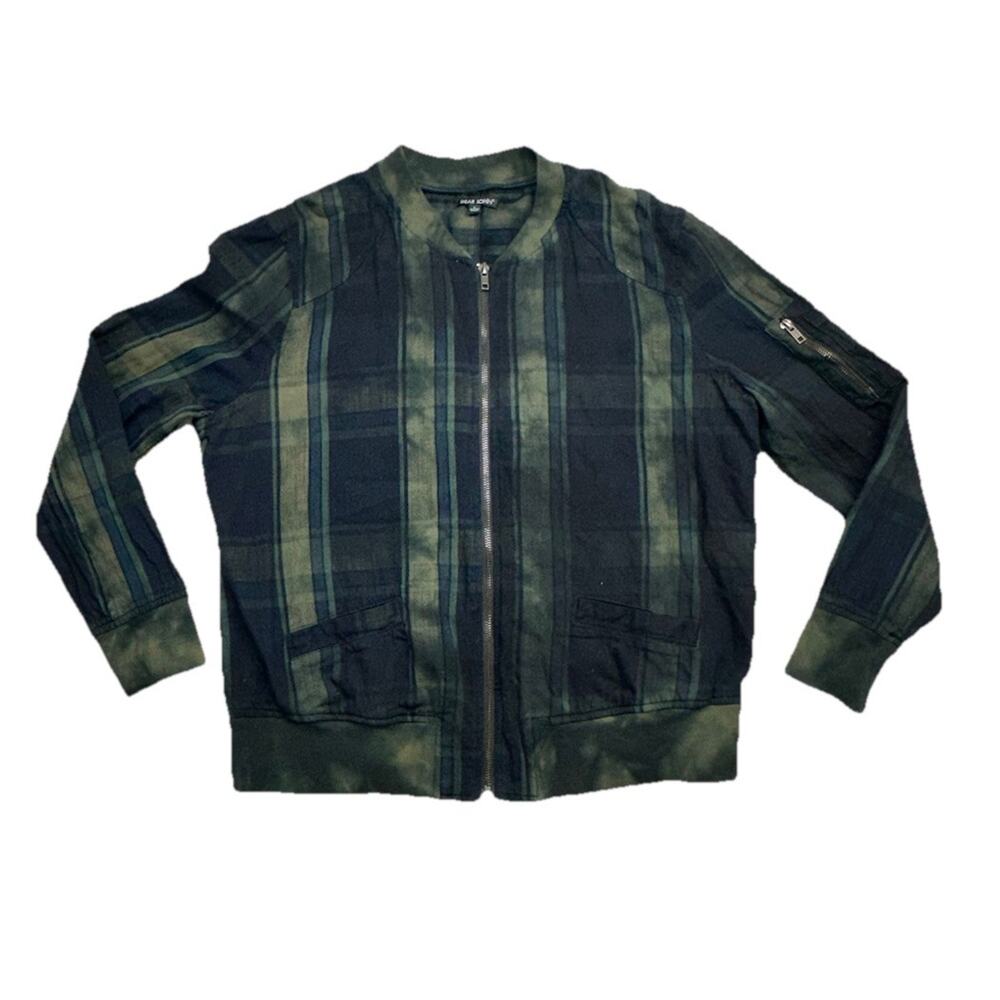 Dear John Jacket Size Womens L Tartan Plaid Distress Lightweight Cotton Academia